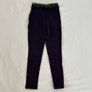 Navy Riding Pants with Green Waistband